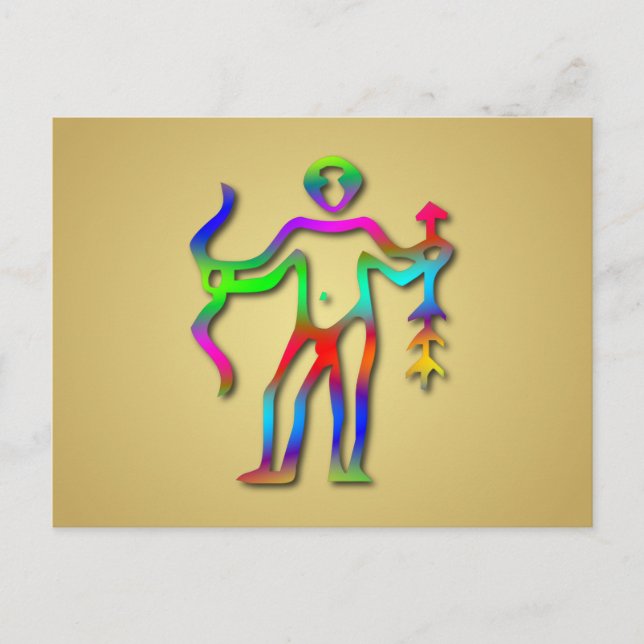 Sagittarius Zodiac Star Sign Rainbow Postcard (Front)