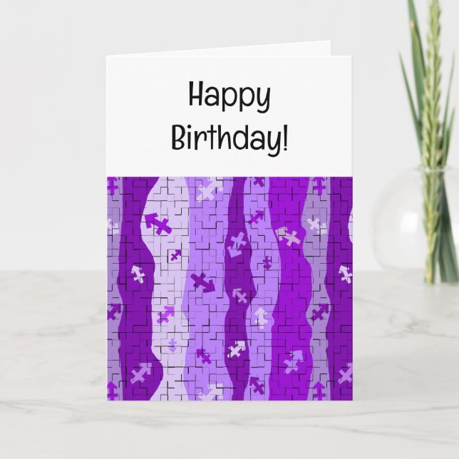 Sagittarius Zodiac Stripes Birthday Card (Front)