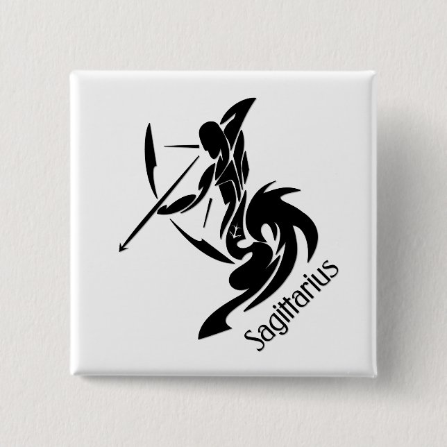 Sagittarius Zodiac Symbol and Sign 15 Cm Square Badge (Front)