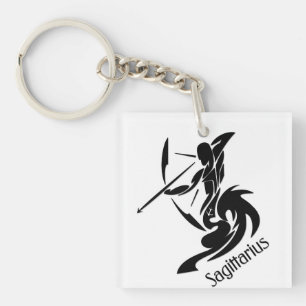 Sagittarius Zodiac Symbol and Sign Key Ring