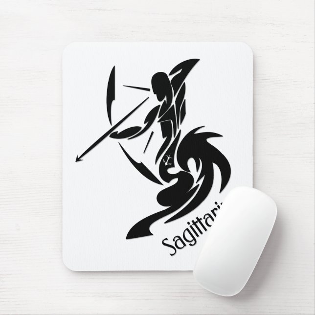 Sagittarius Zodiac Symbol and Sign Mouse Mat (With Mouse)