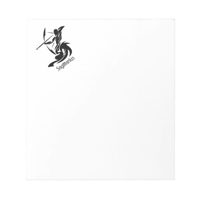 Sagittarius Zodiac Symbol and Sign Notepad (Front)