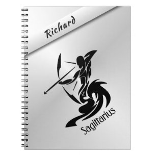 Sagittarius Zodiac Symbol and Sign Personalised Notebook