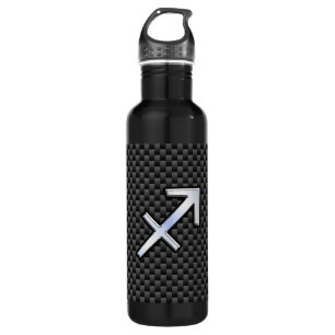 Sagittarius Zodiac Symbol Charcoal Carbon Fibre 710 Ml Water Bottle