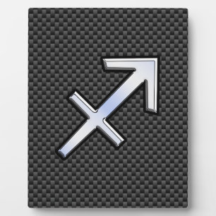 Sagittarius Zodiac Symbol Charcoal Carbon Fibre Plaque