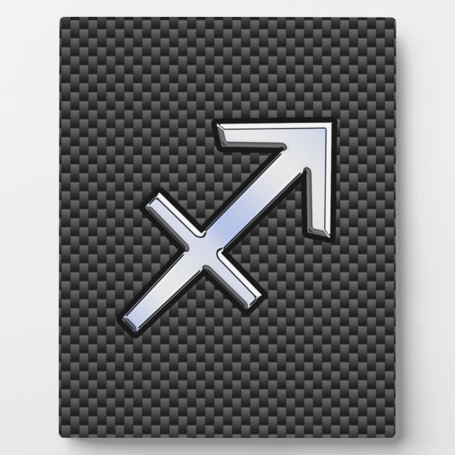 Sagittarius Zodiac Symbol Charcoal Carbon Fibre Plaque (Front)