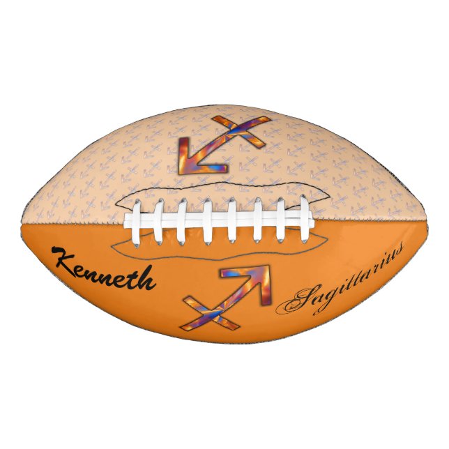 Sagittarius Zodiac Symbol Element by K Yoncich American Football (Front)
