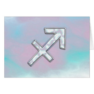 Sagittarius Zodiac Symbol Mother of Pearl Style