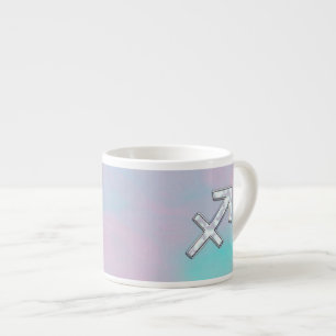 Sagittarius Zodiac Symbol Mother of Pearl Style Espresso Cup