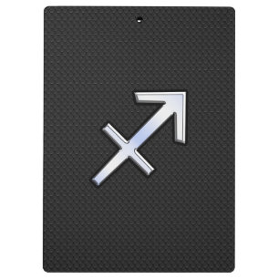 Sagittarius Zodiac Symbol on black snake skin Clipboard