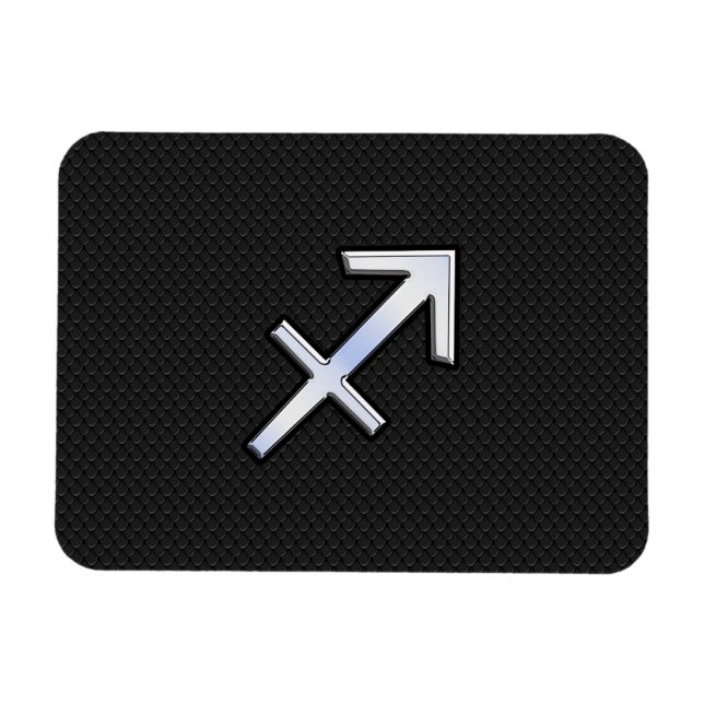 Sagittarius Zodiac Symbol on black snake skin Magnet (Horizontal)