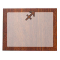 Sagittarius Zodiac Symbol on Mahogany Wood Decor