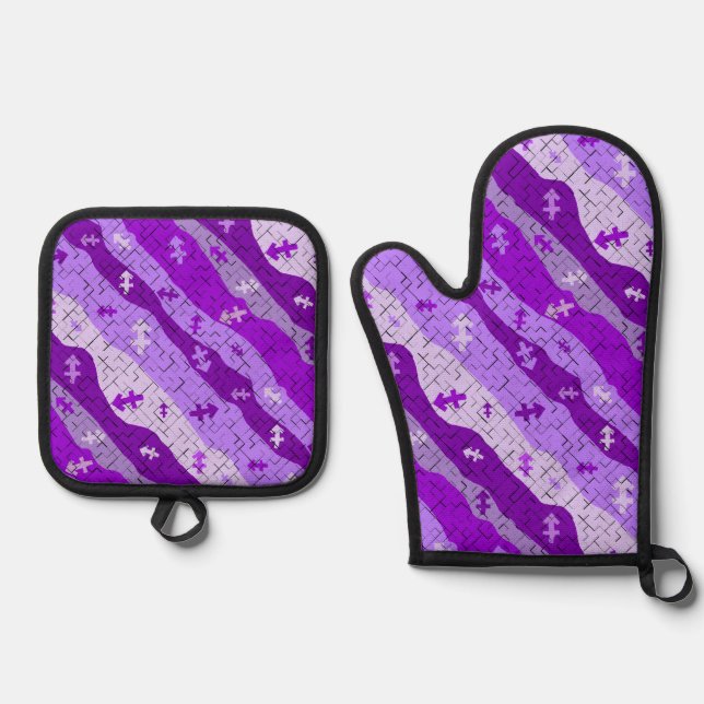 Sagittarius Zodiac Symbol Oven Mitt & Pot Holder Set (Front)
