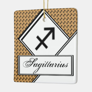 Sagittarius Zodiac Symbol Standard by K Yoncich Ceramic Tree Decoration