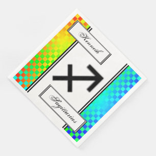 Sagittarius Zodiac Symbol Stnd by Kenneth Yoncich Napkin