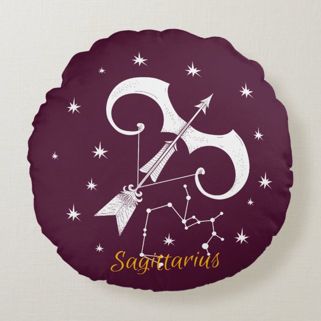 Sagittarius Zodiac Throw Pillow (Front)