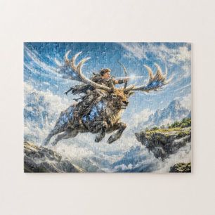 Sagittarius Zodiac with Warrior Riding a Majestic  Jigsaw Puzzle