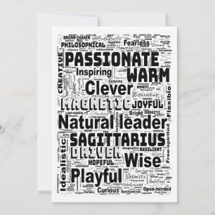 Sagittarius Zodiac Word Cloud Inspiration Holiday Card