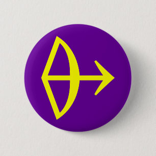 SAGITTARIUS, ZODIACAL SIGN 6 CM ROUND BADGE