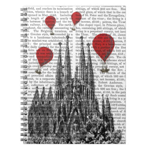 Sagrada Familia and Red Hot Air Balloons Notebook