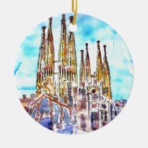 Sagrada Familia Barcelona Ceramic Tree Decoration