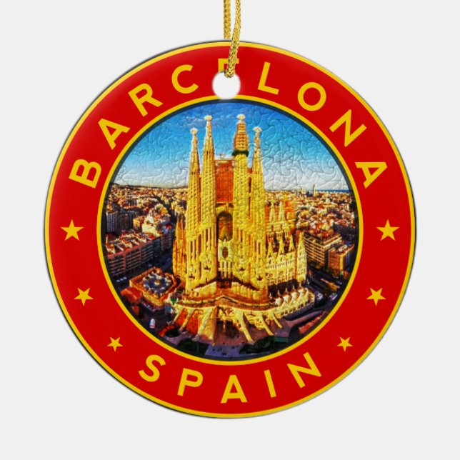 Sagrada Familia Barcelona  Ceramic Tree Decoration (Front)