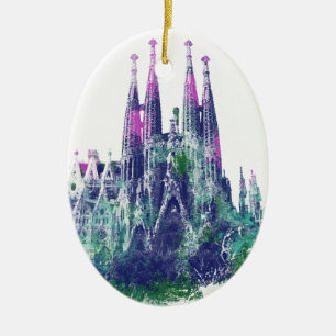 Sagrada Familia Barcelona Ceramic Tree Decoration