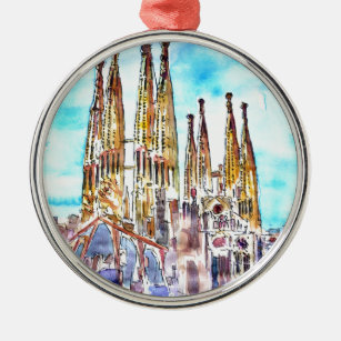 Sagrada Familia Barcelona Metal Tree Decoration