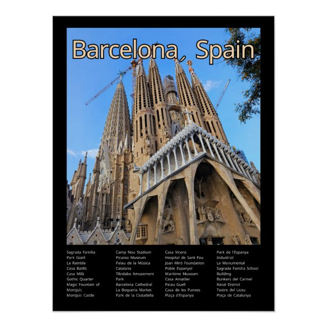 Sagrada Familia, Barcelona Poster (Front)