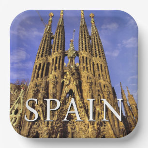 Sagrada Familia   Barcelona, Spain Paper Plate