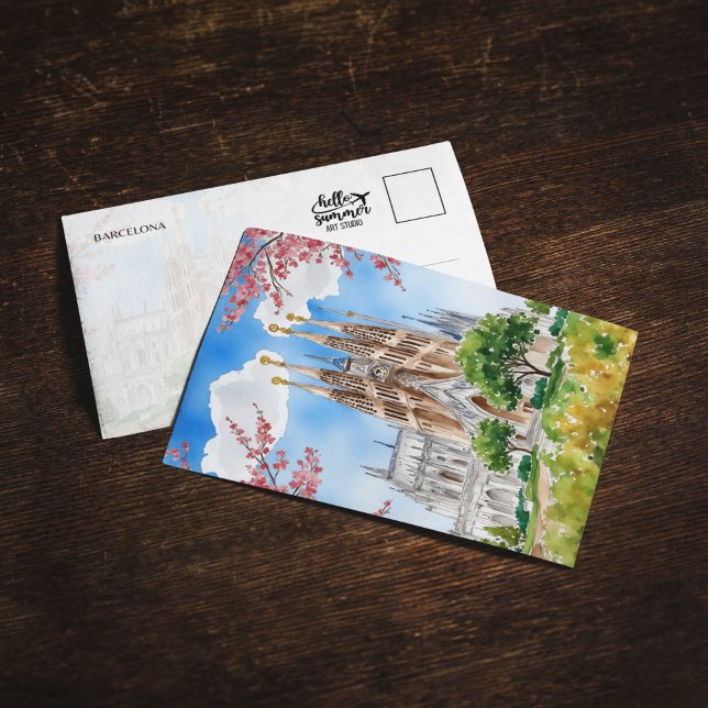 Sagrada Familia Barcelona Spain Watercolor Invitation (Creator Uploaded)
