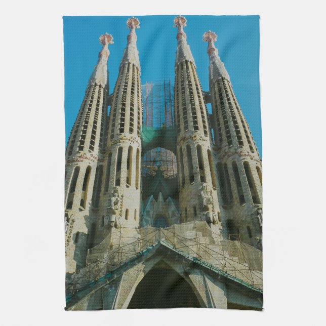Sagrada Familia, Barcelona Tea Towel (Vertical)
