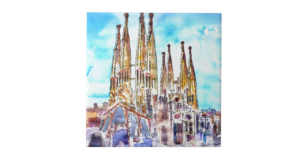 Sagrada Familia Barcelona Tile | Zazzle