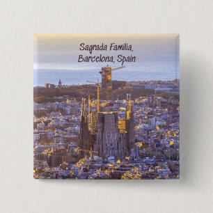 Sagrada Familia Catholic Church, Barcelona, Spain 15 Cm Square Badge