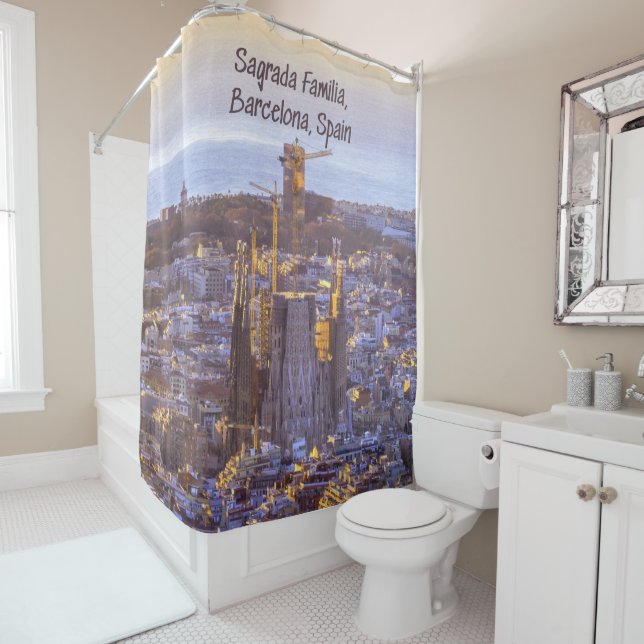 Sagrada Familia Catholic Church, Barcelona, Spain Shower Curtain (In Situ)