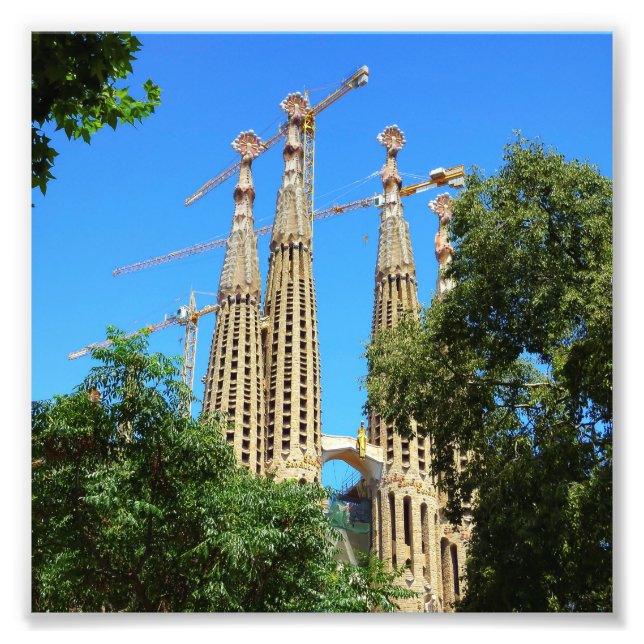 Sagrada Familia church in Barcelona, Spain Photo Print (Front)
