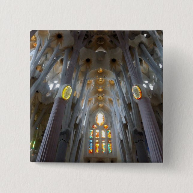 Sagrada Familia. Interior 15 Cm Square Badge (Front)