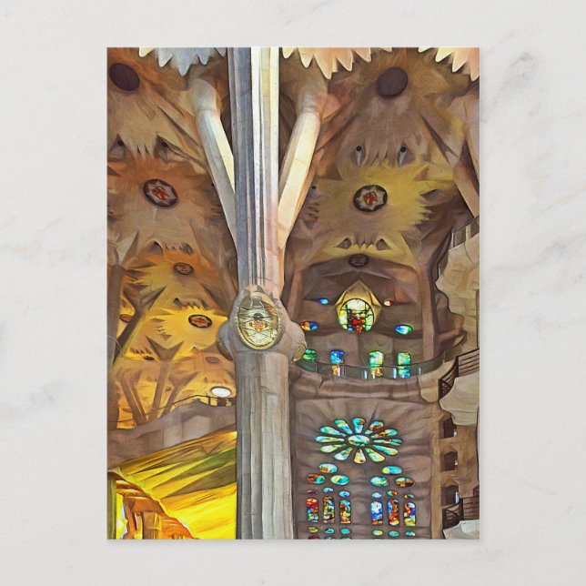 Sagrada Familia. Interior. View 11. Postcard (Front)