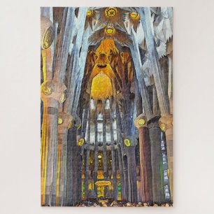 Sagrada Familia. Interior. View 15. Jigsaw Puzzle