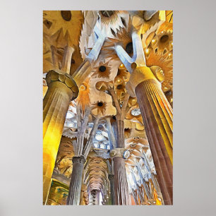 Sagrada Familia. Interior. View 16. Poster