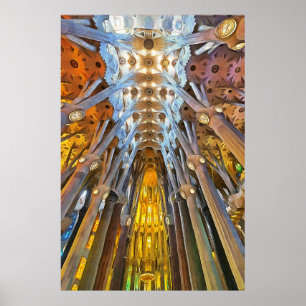 Sagrada Familia. Interior. View 21. Poster