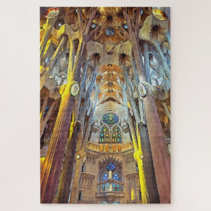 Sagrada Familia. Interior. View 29. Jigsaw Puzzle