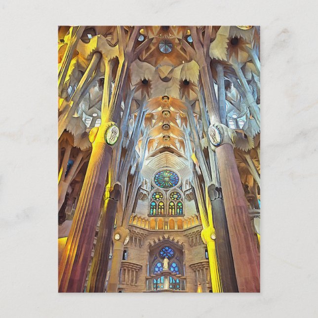 Sagrada Familia. Interior. View 29. Postcard (Front)