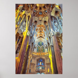 Sagrada Familia. Interior. View 29. Poster