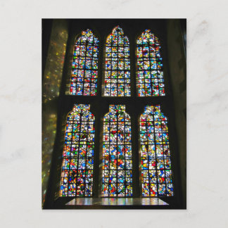 Sagrada Familia Stained Glass Barcelona Photograph Postcard