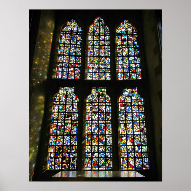 Sagrada Familia Stained Glass Barcelona Photograph Poster (Front)