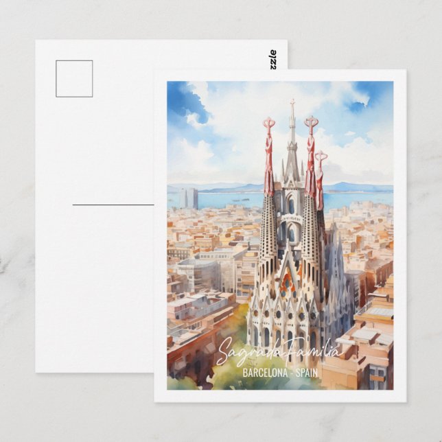 Sagrade Familia Barcelona Famous Travel Place Postcard (Front/Back)