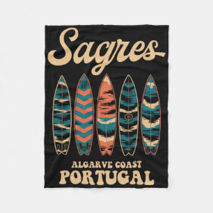 Sagres Algarve Coast Portugal Surfboard Surfing So Fleece Blanket