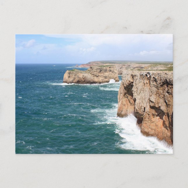 Sagres Algarve rugged coastline Postcard (Front)