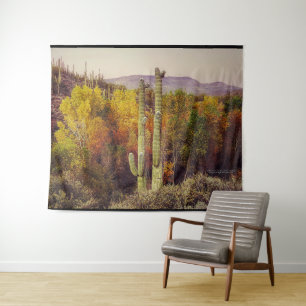 Saguaro Cacti Desert Southwest Arizona Fall Colour Tapestry